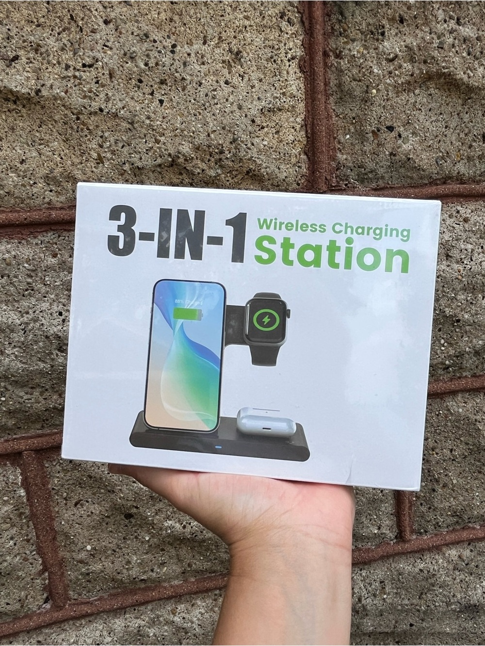 Sealed  3-in-1 Wireless Charging Station - watch iPhone AirPods portable travel